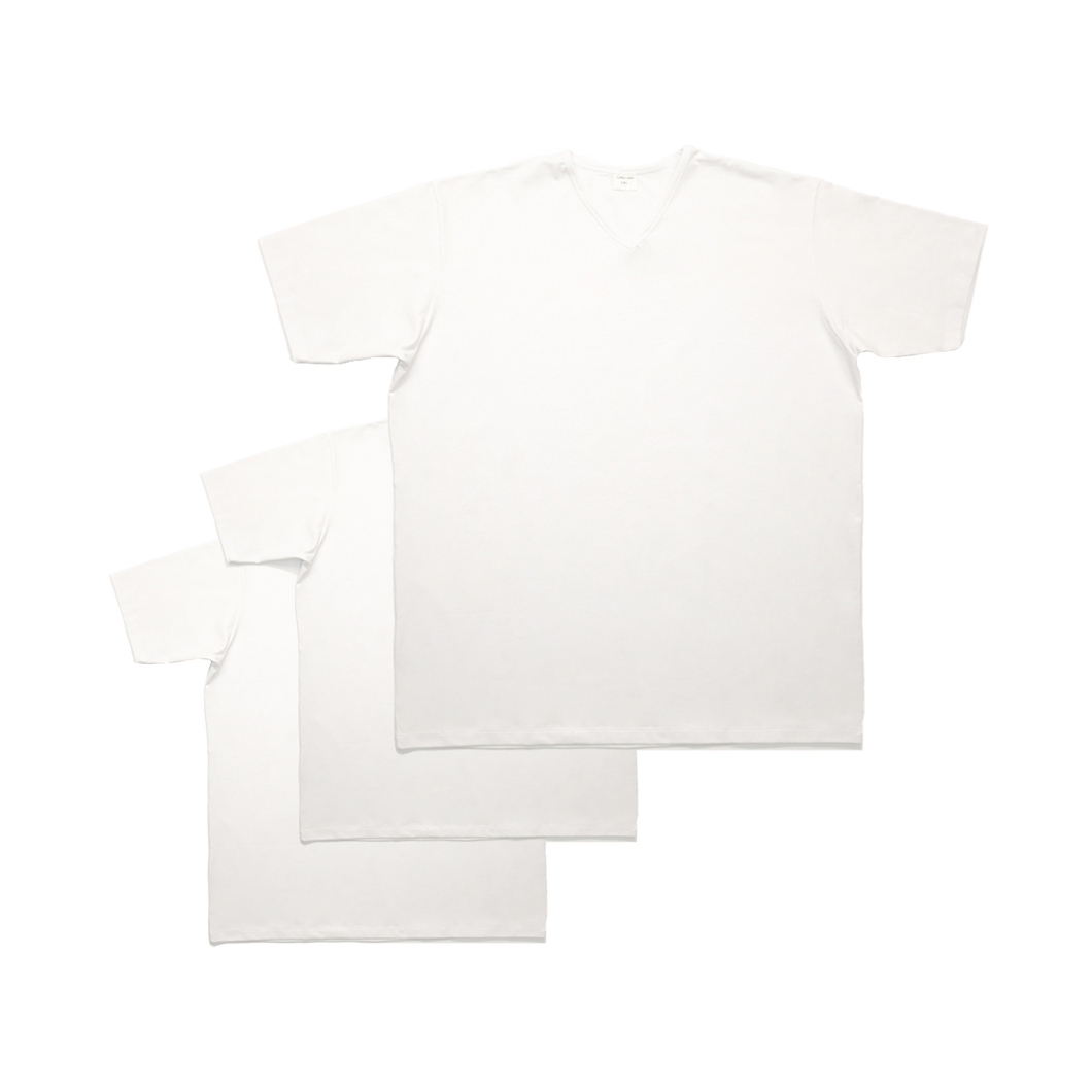 Maglietta intima bianca con scollo a V 3 pz 0627
