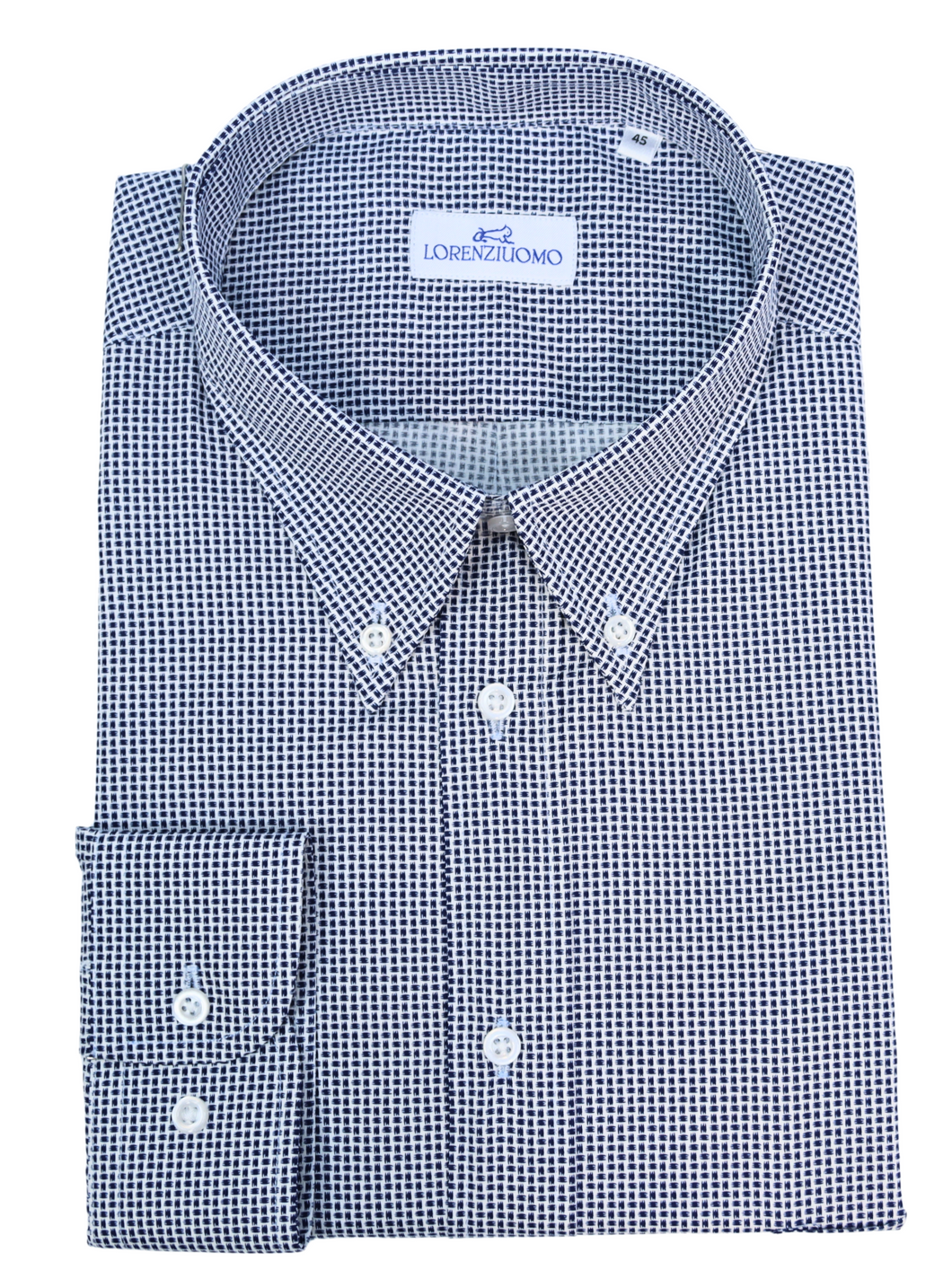 Camicia blu calibrata collo button down con taschino 4764