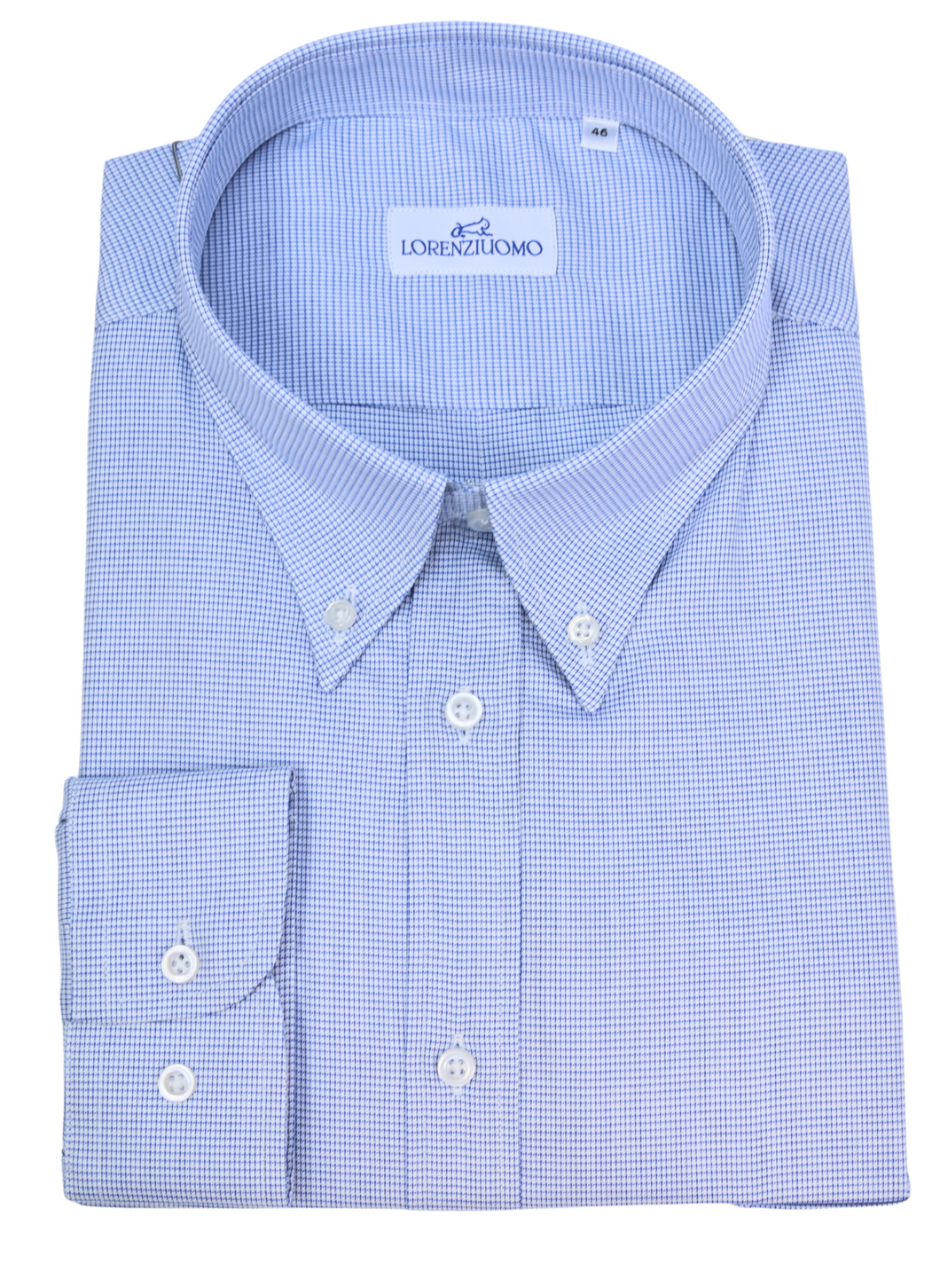 Camicia azzurra calibrata collo button down con taschino 4762