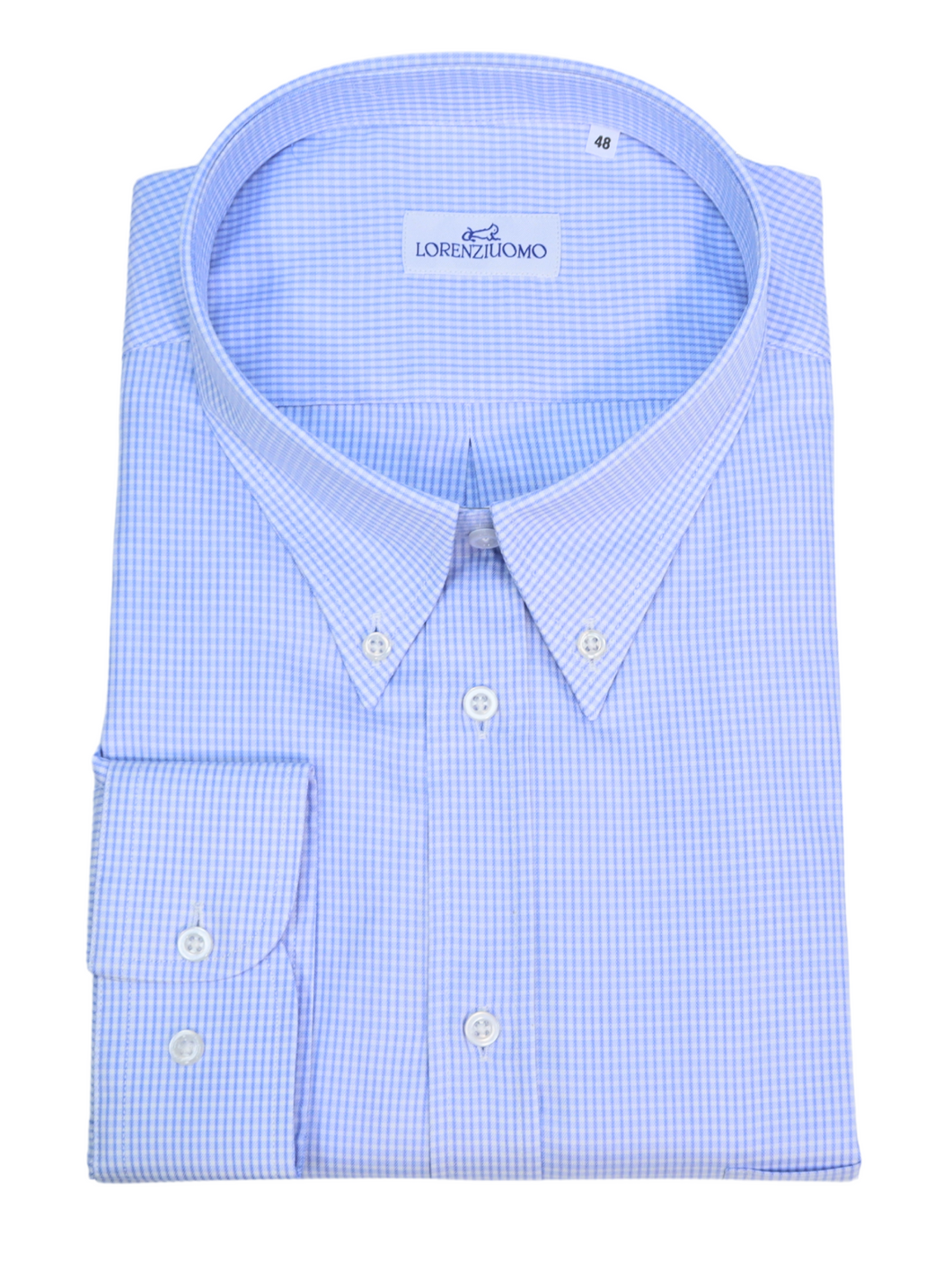 Camicia azzurra calibrata collo button down con taschino 4756