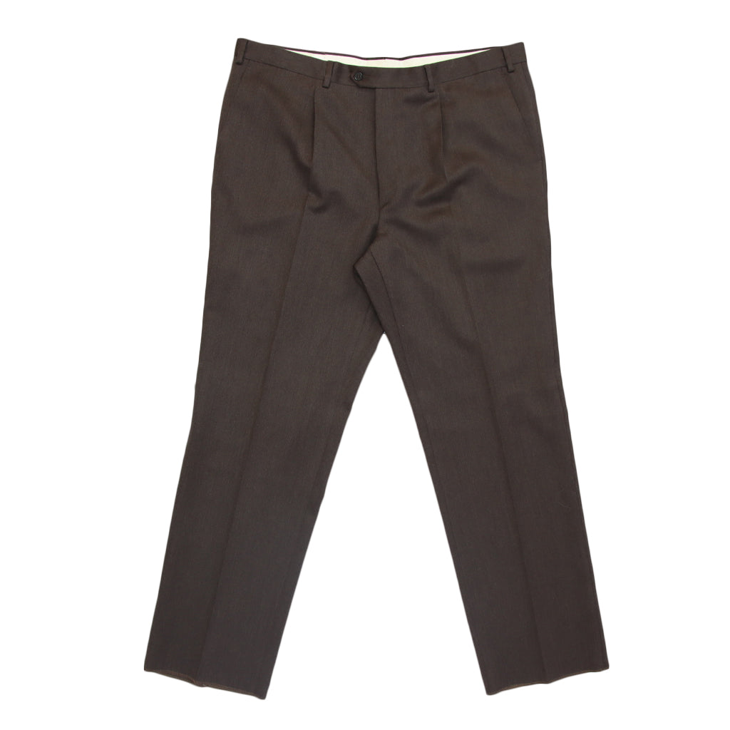 Pantalone marrone in pura lana calibrato 0337