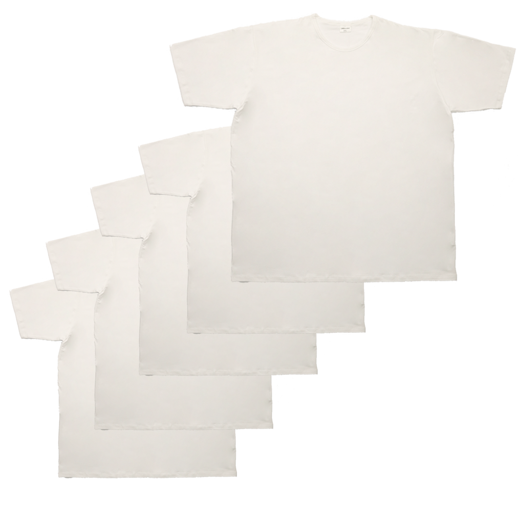 Maglietta intima bianca con collo rotondo 5 pz 0626