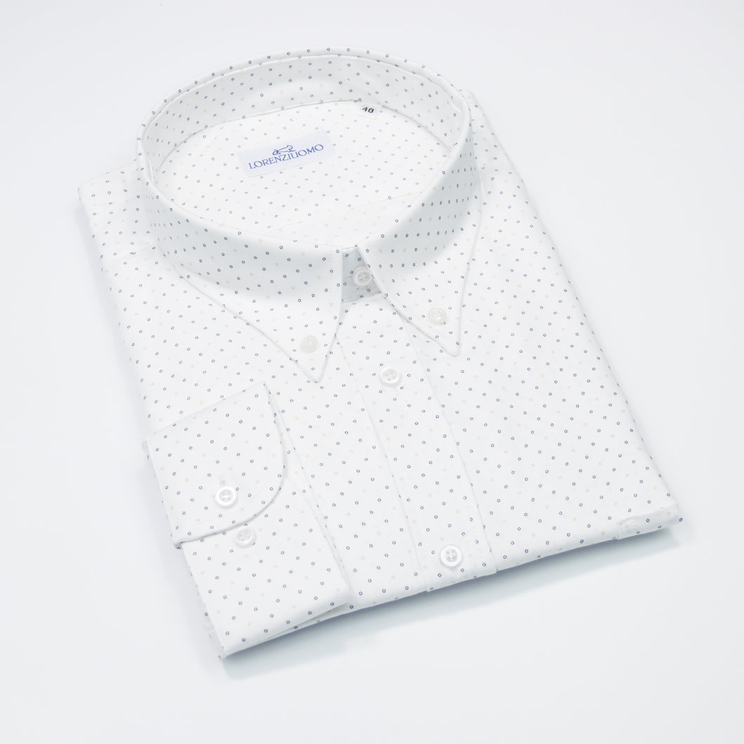 Camicia bianca calibrata collo button down con taschino 4406