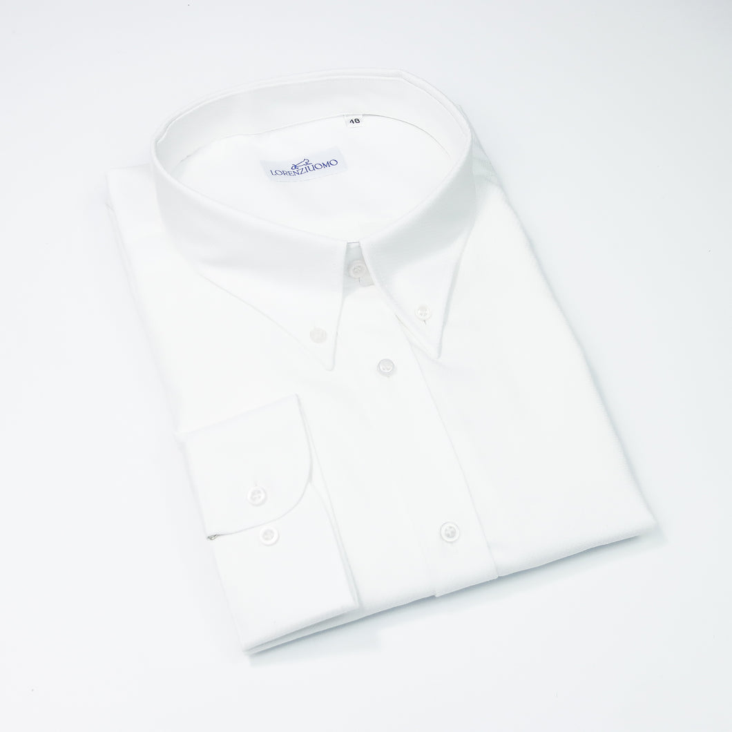 Camicia bianca calibrata collo button down con taschino 4438