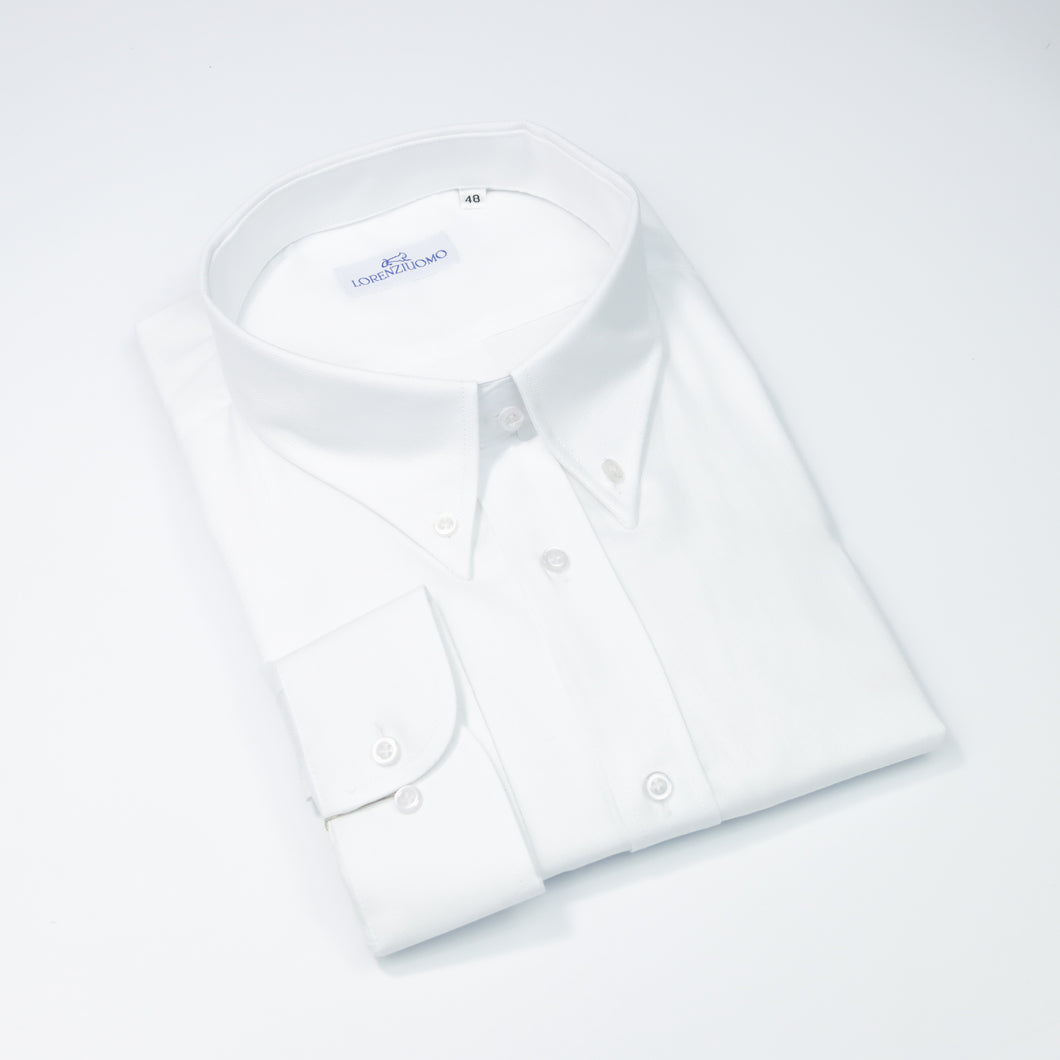 Camicia bianca calibrata collo button down con taschino 4440