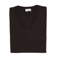 Carica l&#39;immagine nel visualizzatore di Gallery, Maglione marrone con scollo a V calibrato 2809
