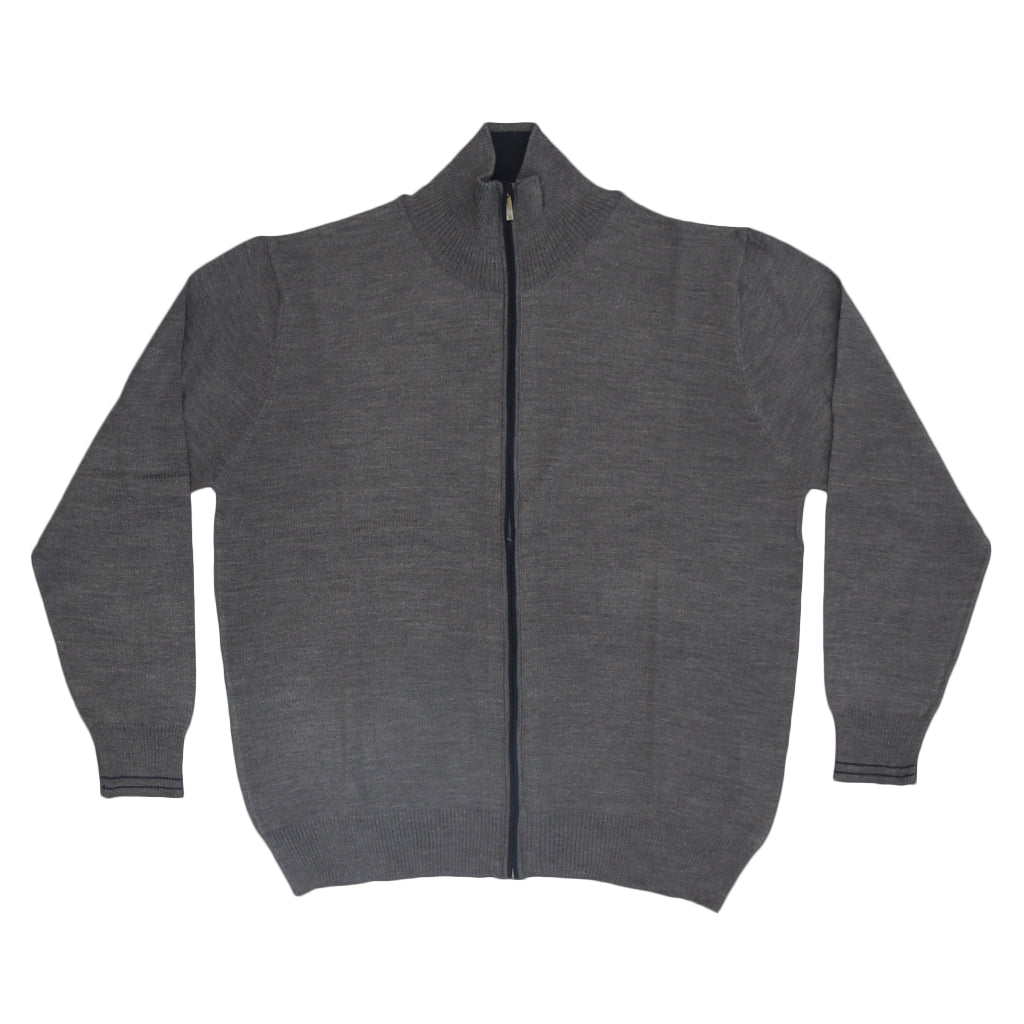 Maglione grigio con zip lunga calibrato 2959