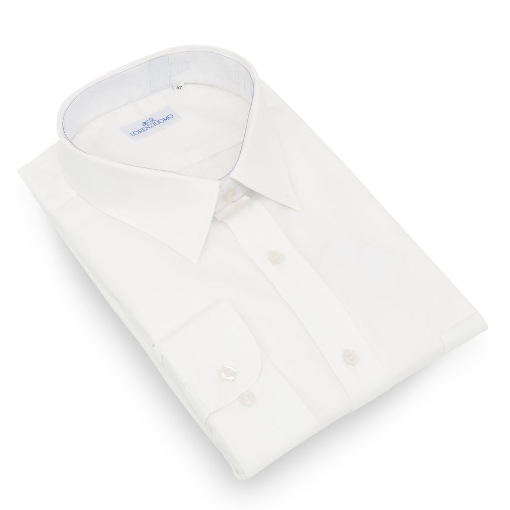Camicia bianca calibrata collo classico con taschino 3626