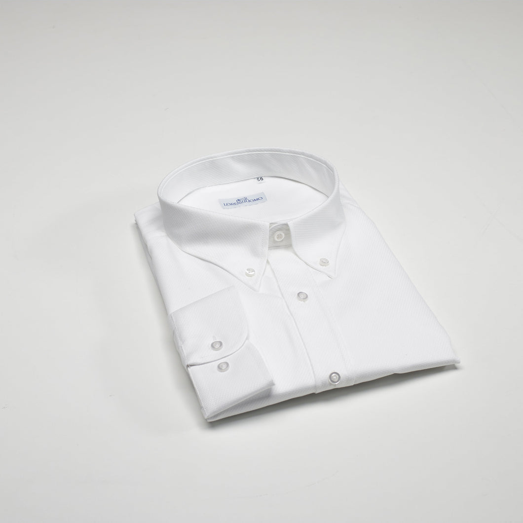 Camicia bianca calibrata collo button down con taschino 4017