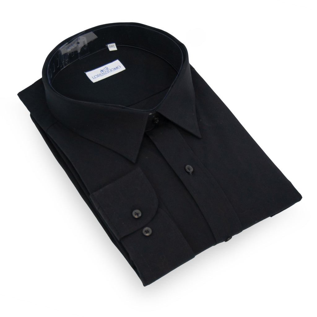 Camicia nera calibrata collo Classico con taschino 4087